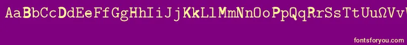 Czcionka CmTypewriterRegular – żółte czcionki na fioletowym tle
