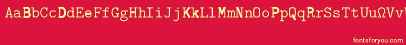 Fonte CmTypewriterRegular – fontes amarelas em um fundo vermelho