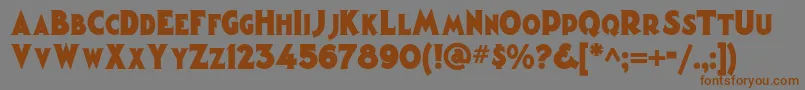 フォントMagiclanternnf – 茶色の文字が灰色の背景にあります。