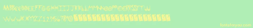 Blackwidow Font – Yellow Fonts on Green Background