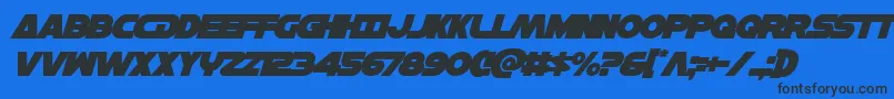 Hansolov3overital Font – Black Fonts on Blue Background