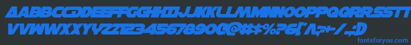 Hansolov3overital Font – Blue Fonts on Black Background