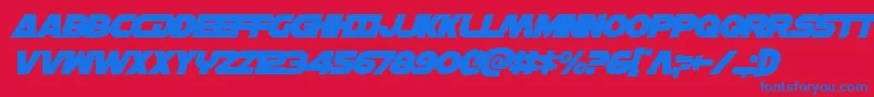 Hansolov3overital Font – Blue Fonts on Red Background