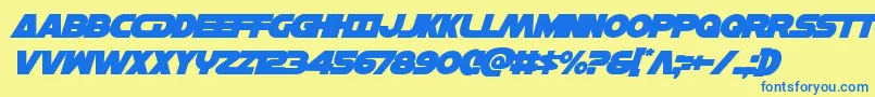 Hansolov3overital Font – Blue Fonts on Yellow Background