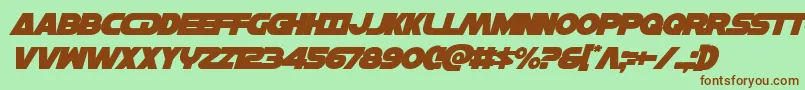 Hansolov3overital Font – Brown Fonts on Green Background