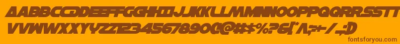 Hansolov3overital Font – Brown Fonts on Orange Background