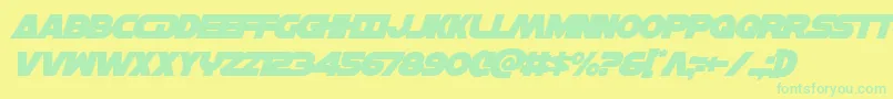 Hansolov3overital Font – Green Fonts on Yellow Background