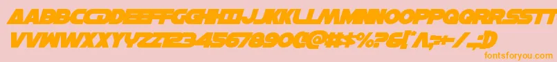 Hansolov3overital-Schriftart – Orangefarbene Schriften auf rosa Hintergrund