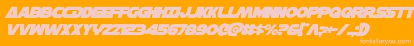 Hansolov3overital-Schriftart – Rosa Schriften auf orangefarbenem Hintergrund