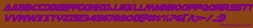 Hansolov3overital Font – Purple Fonts on Brown Background