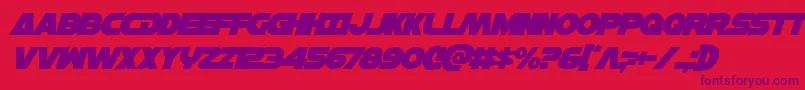 Hansolov3overital Font – Purple Fonts on Red Background