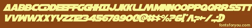 Hansolov3overital Font – Yellow Fonts on Brown Background