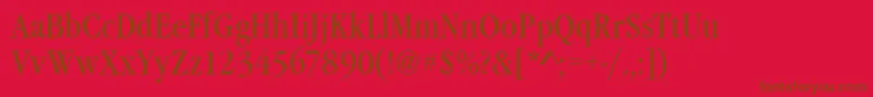 Garamonditcteecon-fontti – ruskeat fontit punaisella taustalla