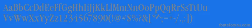 Garamonditcteecon-fontti – harmaat kirjasimet sinisellä taustalla