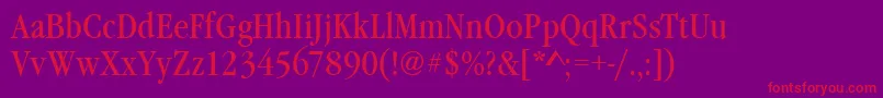 Шрифт Garamonditcteecon – красные шрифты на фиолетовом фоне