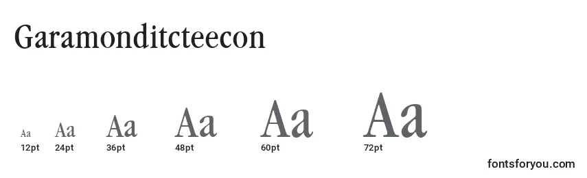 Размеры шрифта Garamonditcteecon