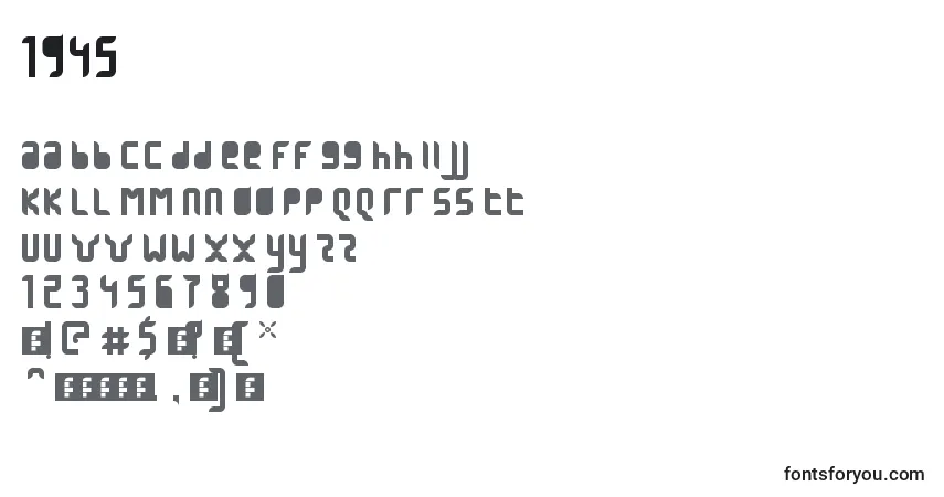 Czcionka 1945 – alfabet, cyfry, specjalne znaki