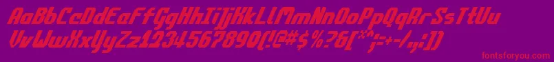 Czcionka Commonv2ci – czerwone czcionki na fioletowym tle