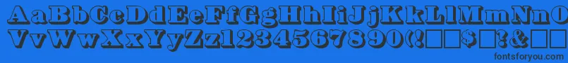 Bowersshadow Font – Black Fonts on Blue Background