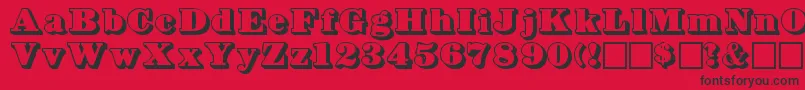 Bowersshadow-Schriftart – Schwarze Schriften auf rotem Hintergrund