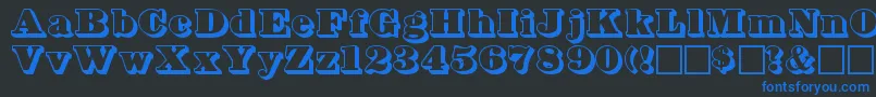 Bowersshadow Font – Blue Fonts on Black Background