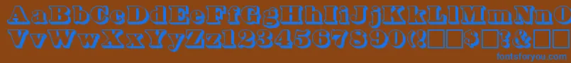 Bowersshadow Font – Blue Fonts on Brown Background