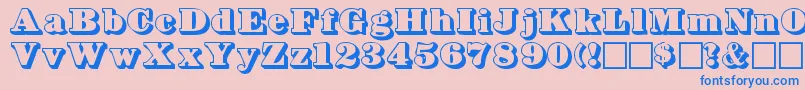Bowersshadow Font – Blue Fonts on Pink Background