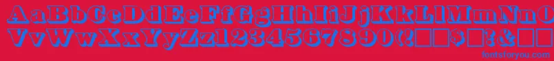 Bowersshadow Font – Blue Fonts on Red Background