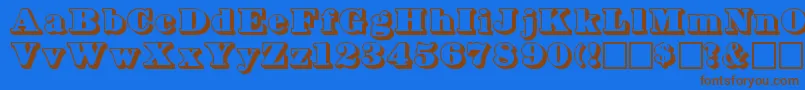 Bowersshadow Font – Brown Fonts on Blue Background