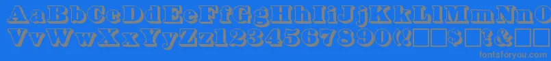 Bowersshadow Font – Gray Fonts on Blue Background