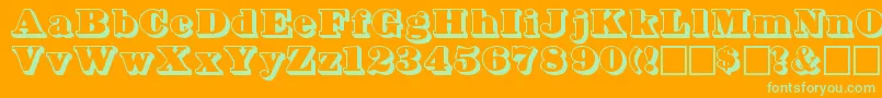 Bowersshadow Font – Green Fonts on Orange Background