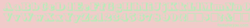 Bowersshadow Font – Green Fonts on Pink Background