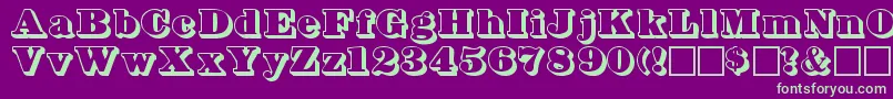 Bowersshadow Font – Green Fonts on Purple Background