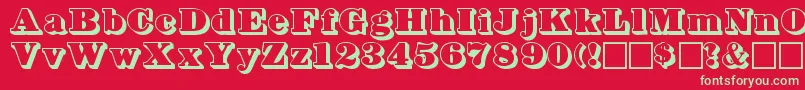 Bowersshadow Font – Green Fonts on Red Background