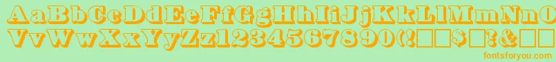 Bowersshadow Font – Orange Fonts on Green Background