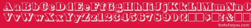Bowersshadow Font – Pink Fonts on Red Background
