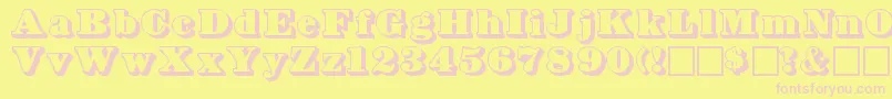 Bowersshadow Font – Pink Fonts on Yellow Background