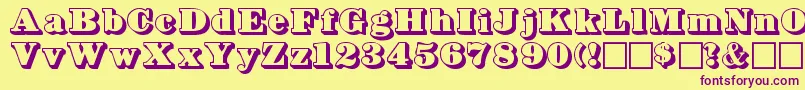 Bowersshadow Font – Purple Fonts on Yellow Background