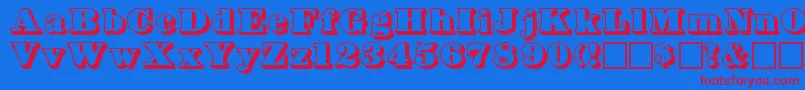 Bowersshadow Font – Red Fonts on Blue Background