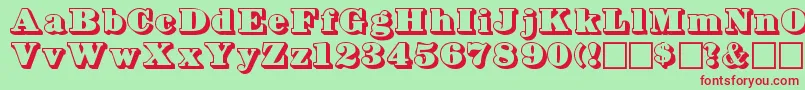 Bowersshadow Font – Red Fonts on Green Background