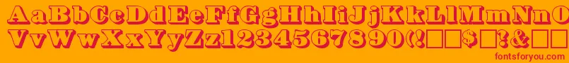 Bowersshadow Font – Red Fonts on Orange Background