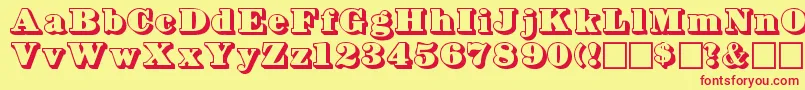 Bowersshadow Font – Red Fonts on Yellow Background