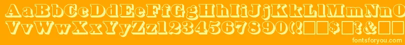 Bowersshadow Font – Yellow Fonts on Orange Background