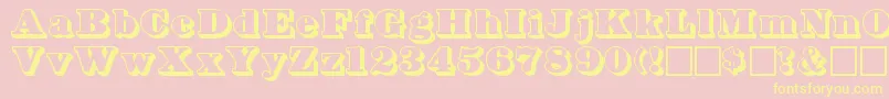 Bowersshadow Font – Yellow Fonts on Pink Background