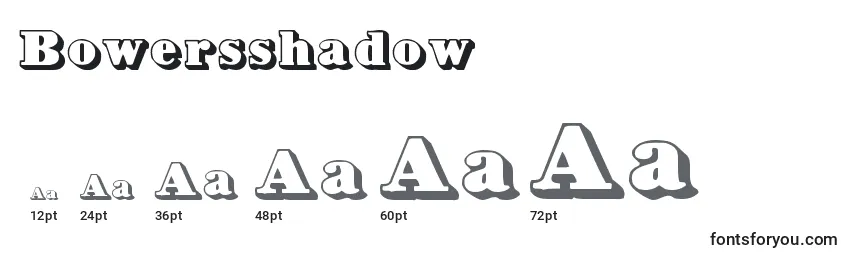 Размеры шрифта Bowersshadow
