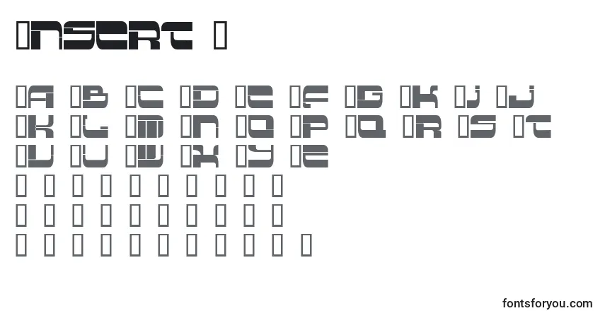 A fonte Insert 2 – alfabeto, números, caracteres especiais