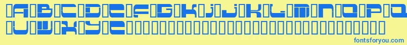 Insert 2-fontti – siniset fontit keltaisella taustalla