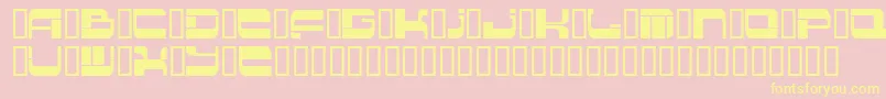 Insert 2-fontti – keltaiset fontit vaaleanpunaisella taustalla