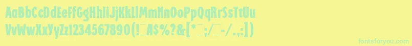 RegattaCondensedLetPlain.1.0 Font – Green Fonts on Yellow Background