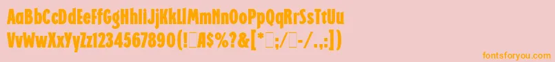 RegattaCondensedLetPlain.1.0 Font – Orange Fonts on Pink Background
